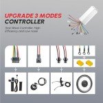 PEXMOR Electric Bike Conversion Kit, 48V 1000W 26" Front Wheel E-Bike Hub Motor Kit, Upgrade 3 Mode Controller w/PAS/Twist Throttle with Battery Indicator Ebike Bicycle Wheel Kit