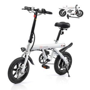 PEXMOR Electric Bike for Adults, 350W Motor (Peak 500W) Ebike 36V 6AH Battery, 14" Folding Commuter City Electric Bicycle for Adults/Teens, Complies to UL2849