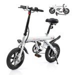 PEXMOR Electric Bike for Adults, 350W Motor (Peak 500W) Ebike 36V 6AH Battery, 14" Folding Commuter City Electric Bicycle for Adults/Teens, Complies to UL2849