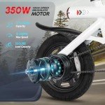 PEXMOR Electric Bike for Adults, 350W Motor (Peak 500W) Ebike 36V 6AH Battery, 14" Folding Commuter City Electric Bicycle for Adults/Teens, Complies to UL2849