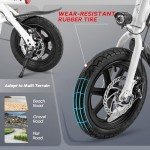 PEXMOR Electric Bike for Adults, 350W Motor (Peak 500W) Ebike 36V 6AH Battery, 14" Folding Commuter City Electric Bicycle for Adults/Teens, Complies to UL2849