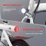 PEXMOR Electric Bike for Adults, 350W Motor (Peak 500W) Ebike 36V 6AH Battery, 14" Folding Commuter City Electric Bicycle for Adults/Teens, Complies to UL2849