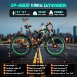 BAOLUJIE Dual Motor 3000W Peak Ebike - 38MPH 26" Fat Tire Off-Road Ebike with 48V 23AH 1104WH Removable Battery, 85 Miles AWD Electric Bike for Adults 21-Speed (Black Green)
