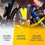SIGTUNA Folding Bike Lock - Hardened Steel 8mm Fold-Up Heavy Duty Bike Lock with Easy Mounting, Secure Lock and Anti-Scratch Coating - Easily Keep Bike Secure and Paintwork Undamaged - Bicycle Lock