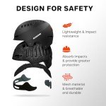 DKONI Bike Helmet with LED Lights Bicycle Helmets Commuter Cycling Helmet USB Rechargeable Front & Back LED Light Helmet for Adult Men Women (Large, Black)