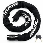 Sportneer Bike Lock: 8mm Thick High Security Anti Theft Bike Chain Lock with 2 Keys- 3.2/4ft Long Heavy Duty Anti-Cut Bicycle Lock for Bike, Motorcycle, Bicycle, Door, Gate, Fence, Grill