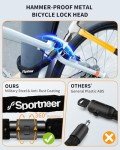 Sportneer Bike Lock: 8mm Thick High Security Anti Theft Bike Chain Lock with 2 Keys- 3.2/4ft Long Heavy Duty Anti-Cut Bicycle Lock for Bike, Motorcycle, Bicycle, Door, Gate, Fence, Grill