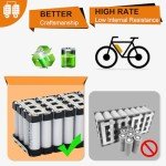 LGECOLFP 36V 10Ah Ebike Battery Pack with 3A Fast Charger USB Port 30A BMS for 36V Controller 250W 350W 500W 750W Motor
