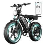 TST Electric Bike for Adults 1500W Peak 20" Fat Tire All-Terrain E-Bike 60 Miles 28MPH Electric Dirt Bike 48V 15AH Battery Powered Electric Motorcycle for Road Sand Mountain Snow