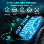 TST Electric Bike for Adults 1500W Peak 20" Fat Tire All-Terrain E-Bike 60 Miles 28MPH Electric Dirt Bike 48V 15AH Battery Powered Electric Motorcycle for Road Sand Mountain Snow