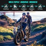 TST Electric Bike for Adults 1500W Peak 20" Fat Tire All-Terrain E-Bike 60 Miles 28MPH Electric Dirt Bike 48V 15AH Battery Powered Electric Motorcycle for Road Sand Mountain Snow