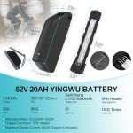 Varstrom 52V 20Ah Ebike Battery - Lithium Ion Bike Battery for 0-1500W Electric Bike Kit, for BAFANG Voilamart AW Ebikeling Pexmor L-Fater E-Bike Conversion Kit - W/Charger & BMS