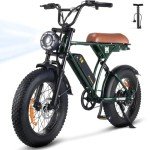 CYCROWN CycRun Electric Bike for Adults 750W Motor with 374.4WH Battery, 20MPH 55Miles Moped Style Ebike for Adults, 20" Fat Tire Commuting Off Road Mountain Ebike with Hydraulic Suspension, UL2849