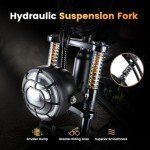 CYCROWN CycRun Electric Bike for Adults 750W Motor with 374.4WH Battery, 20MPH 55Miles Moped Style Ebike for Adults, 20" Fat Tire Commuting Off Road Mountain Ebike with Hydraulic Suspension, UL2849