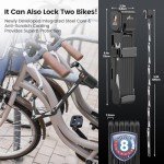 Sportneer Bike Lock - High Security Folding Bicycle Lock Art Certified - Bike Locks Heavy Duty Anti Theft with 3 Stainless Keys and Mount Bracket for Bicycles Scooter Ebike - 95cm/3.12ft