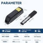 LGECOLFP 36V 10Ah Ebike Battery Pack,Electric Bike Lithium Battery for 0-750W Electric Bike with 3A Fast Charger and 30A BMS,USB Port,LED Indicator,Safety Lock