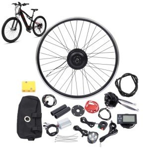 WUSILILU 26" Electric Bike Conversion Kit, 350W 36V Front Wheel Motor E Bike Kit Hub Motor Bicycle BLDC Controller with LCD Display Controller PAS Brake Lever for 26 inch Bikes, 5 Speed Adjustable