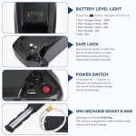 LGECOLFP 36V 10Ah Ebike Battery Pack,Electric Bike Lithium Battery for 0-750W Electric Bike with 3A Fast Charger and 30A BMS,USB Port,LED Indicator,Safety Lock