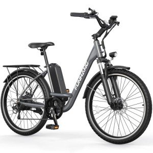 Funhang Electric Bike for Adults, 26" 1000W Peak City Cruiser Ebike, 21.7MPH 50 Miles Commuter Electric Bicycle with 48V 374.4WH Removable Li-ion Battery, Adjustable Stem, Rear Rack, Fenders, 7-Speed