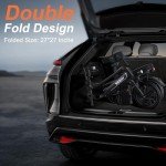 WERHY Electric Bike for Adults, 500W Motor, 22 MPH Max Speed Folding Ebike, 499.2/748.8Wh Battery, 14" Electric Bicycles, Max 35/55 Miles Range (Pedal Assist Mode), Mini E Bikes (499.2WH-22Mph)