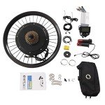 2000W 72v Electric Bike Conversion Kit 20" Rear Wheel High Power Motor Electric Bike Conversion Kit 72V 45A Sine Wave Dual Mode Controller with Display Normal Throttle Black