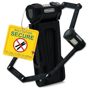KOHLBURG Folding Bike Lock [43”] Bolt Cutter Proof with 4-Digit Combination Code & Bracket - Long Foldable Bike Lock of Heavy Duty Anti Theft Security Level for Bicycle e-Bike MTB & Scooter