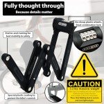 KOHLBURG Folding Bike Lock [43”] Bolt Cutter Proof with 4-Digit Combination Code & Bracket - Long Foldable Bike Lock of Heavy Duty Anti Theft Security Level for Bicycle e-Bike MTB & Scooter