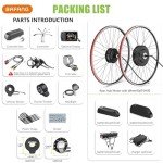BAFANG Ebike Conversion Kit,48V 500W 750W Rear Hub Motor for 20"/26"/27.5"/700C Bike,Brushless Geared Electric Bike Kit with Battery&Intelligent Controller System for 135-142MM Rear Dropout Size Ebike