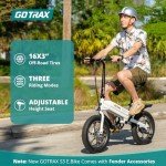 Gotrax S3 Electric Bike, 16x3.0 Fat Tire Electric Bicycle for Adults, 750W Peak Motor, Max Range 25 Miles, Up to 20 MPH, Removable Battery, Adjustable Seat, Folding Electric Bike for Adults/Teens 13+