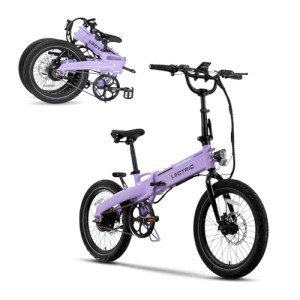 LECTRIC XP™ Lite 2.0 Electric Bike | Adult Folding Bikes - Weighs Only 49lbs | 45 Mile Range w/ 5 Pedal-Assist Levels | 20mph Top Speed - Class 1 and 2 eBike (Standard, Lavender Haze)