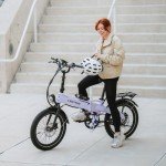 LECTRIC XP™ Lite 2.0 Electric Bike | Adult Folding Bikes - Weighs Only 49lbs | 45 Mile Range w/ 5 Pedal-Assist Levels | 20mph Top Speed - Class 1 and 2 eBike (Standard, Lavender Haze)