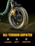 Heybike Ranger Electric Bike for Adults, Peak 1400W Upgraded Motor Ebike, 28MPH [20" Fat Tire All-Terrain] 600Wh Removable Battery Folding Step-Thru E Bike with Front Suspension