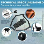 WIDDER Very Long [47"] Security Folding Lock - Foldable Bicycle Lock with 4 Keys & Frame Mount Bracket, no Rattling - Ideal for Ebike & E Scooter with Key