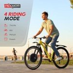 PEXMOR Electric Bike Conversion Kit, 48V 1000W 26" Front Wheel E-Bike Hub Motor Kit, Upgrade 3 Mode Controller w/PAS/LCD Display/Twist Throttle Ebike Bicycle Wheel Kit