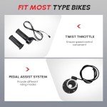 PEXMOR Electric Bike Conversion Kit, 48V 1000W 26" Front Wheel E-Bike Hub Motor Kit, Upgrade 3 Mode Controller w/PAS/LCD Display/Twist Throttle Ebike Bicycle Wheel Kit