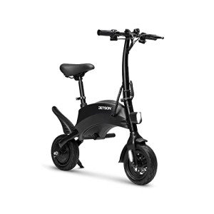 Jetson LX10 Folding Electric Bike | Includes Easy Folding Mechanism | 250 Watt Motor| Top Speed of 15.5 mph | Twist Throttle | 10" Wheels | with Pegs, Black, (JLX10-BLK)