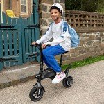 Jetson LX10 Folding Electric Bike | Includes Easy Folding Mechanism | 250 Watt Motor| Top Speed of 15.5 mph | Twist Throttle | 10" Wheels | with Pegs, Black, (JLX10-BLK)