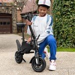 Jetson LX10 Folding Electric Bike | Includes Easy Folding Mechanism | 250 Watt Motor| Top Speed of 15.5 mph | Twist Throttle | 10" Wheels | with Pegs, Black, (JLX10-BLK)