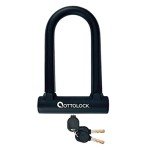 OTTOLOCK Sidekick Compact U-Lock - Heavy Duty Anti Theft Bicycle U-Lock with Keys, Silicone-Coated, Bike Accessories, Black