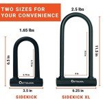 OTTOLOCK Sidekick Compact U-Lock - Heavy Duty Anti Theft Bicycle U-Lock with Keys, Silicone-Coated, Bike Accessories, Black