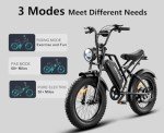 HAPPYRUN Electric Bike for Adults Peak 1500W Ebike 48V 18Ah Removable Battery E-Bike 60+ Mile 32MPH Top Speed Electric Motorcycle - All Terrain Fat Tire Electric Bike (Black)