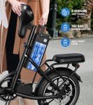 WINDHORSE Electric Bike for Adults, 16" Folding Ebike with 630W Peak Motor, 25MPH, 35Miles Range, Removable Battery, Suspension, Dual Disc Brake, LED Display, Electric Bicycle for Commuter
