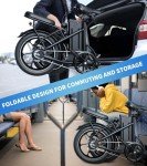 WINDHORSE Electric Bike for Adults, 16" Folding Ebike with 630W Peak Motor, 25MPH, 35Miles Range, Removable Battery, Suspension, Dual Disc Brake, LED Display, Electric Bicycle for Commuter