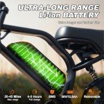 Electric Bike, 16'' Fat Tire E-Bike for Teens/Adults,1000W E-Bike with 36V/12.8Ah Removable Battery, 22 MPH Range 45 Miles Electric Mountain/Dirt Bike, 16x3'' Fat Tire All Terrain Electric Motorcycle