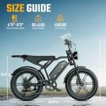 TST Electric Bike for Adults, 1500W Peak Brushless Motor 28 MPH 60 Miles Fat Tire E Bike with 48V 15Ah Removable Battery 20" Electric Dirt Bike Hydraulic Suspension and 7-Speed