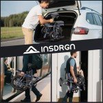 INSDRGN Folding Electric Bike for Adults, 20MPH Dual-Seat Ebike, MAX 45 Miles Range (PAS Mode) 499Wh Removable Battery, 9 Shocks Full Suspension, USB Charger, UL2849 Certified, 300lbs
