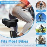 CDYWD Oversized Bike Seat for Men & Women Comfort, Extra Wide Bicycle Seat Cushion, Comfortable Soft Padded, Large Replacement Bike Saddle for Peloton Bike, Stationary Exercise Bike, City Bike, Ebike