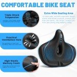 CDYWD Oversized Bike Seat for Men & Women Comfort, Extra Wide Bicycle Seat Cushion, Comfortable Soft Padded, Large Replacement Bike Saddle for Peloton Bike, Stationary Exercise Bike, City Bike, Ebike