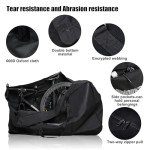 Rhinowalk Folding Bike Bag for 20/26 inch Folding BIkes - Waterproof Bicycle Travel Carrying Case Outdoors Bike Transport Bag for Cars Train Air Travel (Black 26inch)