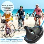 CDYWD Oversized Bike Seat for Men & Women Comfort, Extra Wide Bicycle Seat Cushion, Comfortable Soft Padded, Large Replacement Bike Saddle for Peloton Bike, Stationary Exercise Bike, City Bike, Ebike